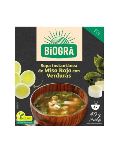 Sopa Miso Rojo con Verduras Bio